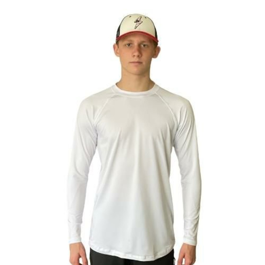 Apparel * | Bruce Bolt Long Sleeve Performance T-Shirt With Reflective Bolt- White