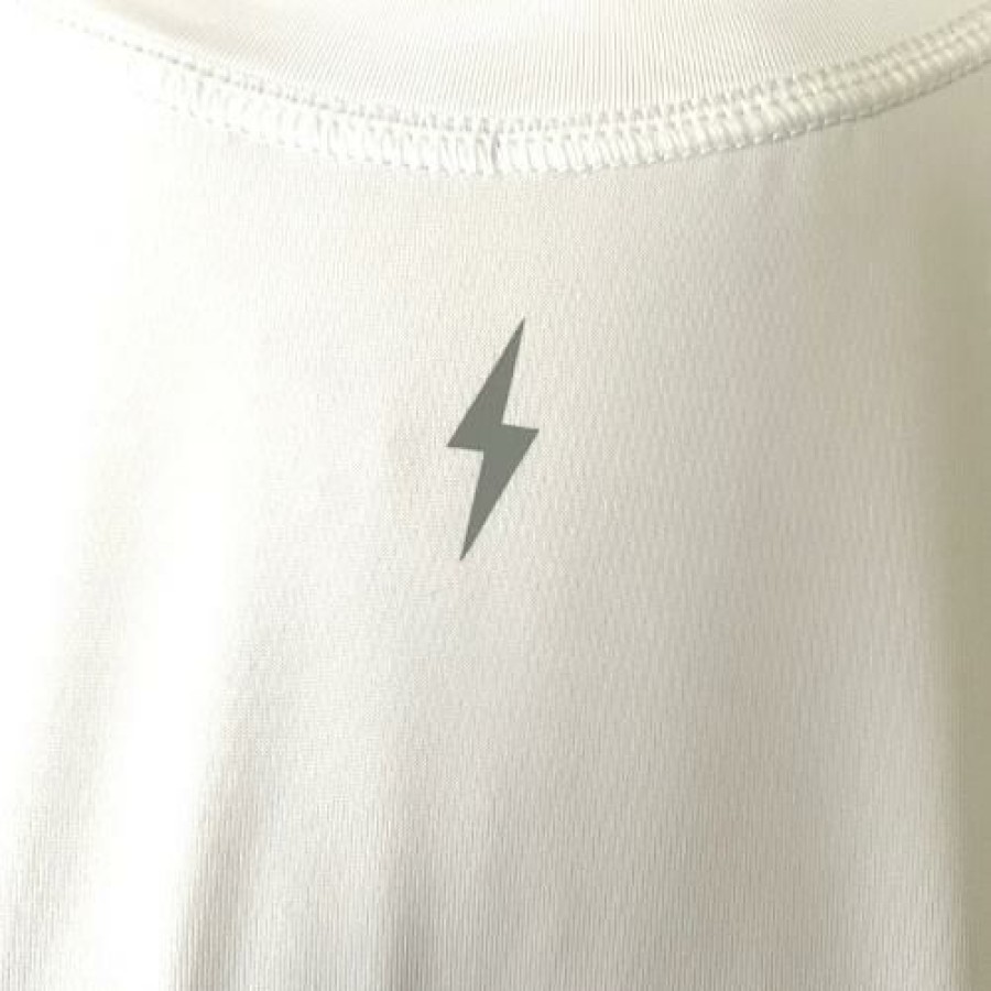 Apparel * | Bruce Bolt Long Sleeve Performance T-Shirt With Reflective Bolt- White