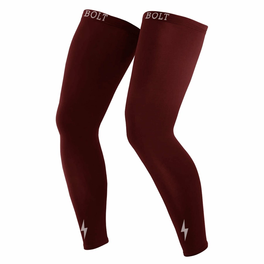 Bats & Gear * | Bruce Bolt Xtra Long Compression Leg Sleeves (Pair) Maroon