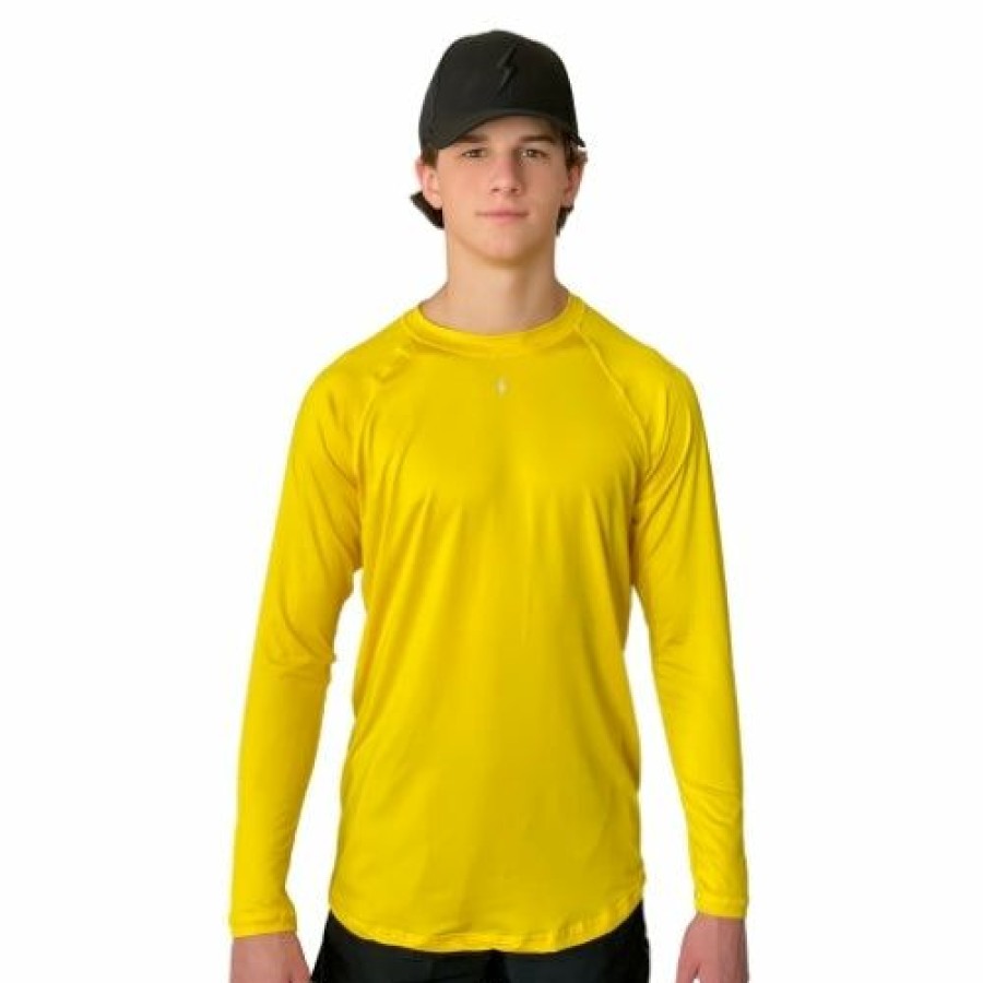 Apparel * | Bruce Bolt Long Sleeve Performance T-Shirt With Reflective Bolt- Yellow