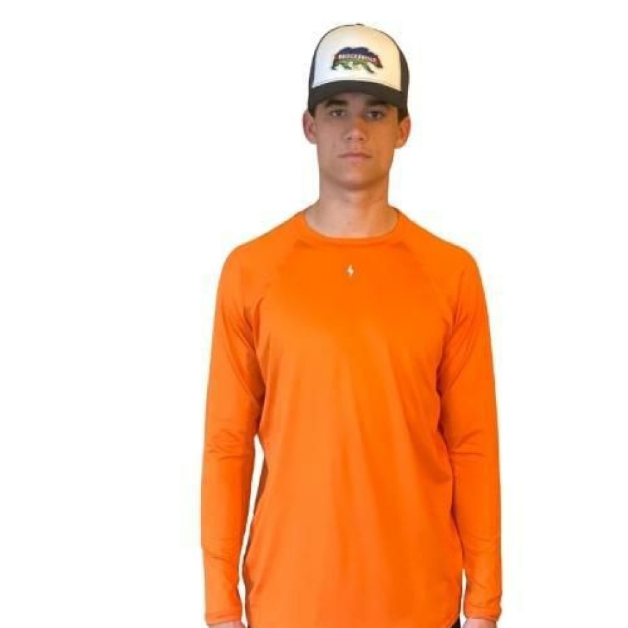 Apparel * | Bruce Bolt Long Sleeve Performance T-Shirt With Reflective Bolt- Orange