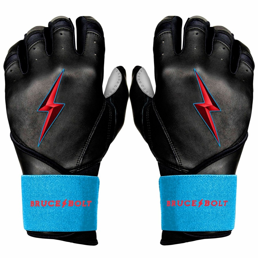 Batting Gloves * | Bruce Bolt Premium Pro Brinson Series Long Cuff Batting Gloves | Black