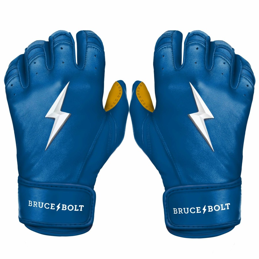 Batting Gloves * | Bruce Bolt Premium Pro Short Cuff Batting Gloves | Royal