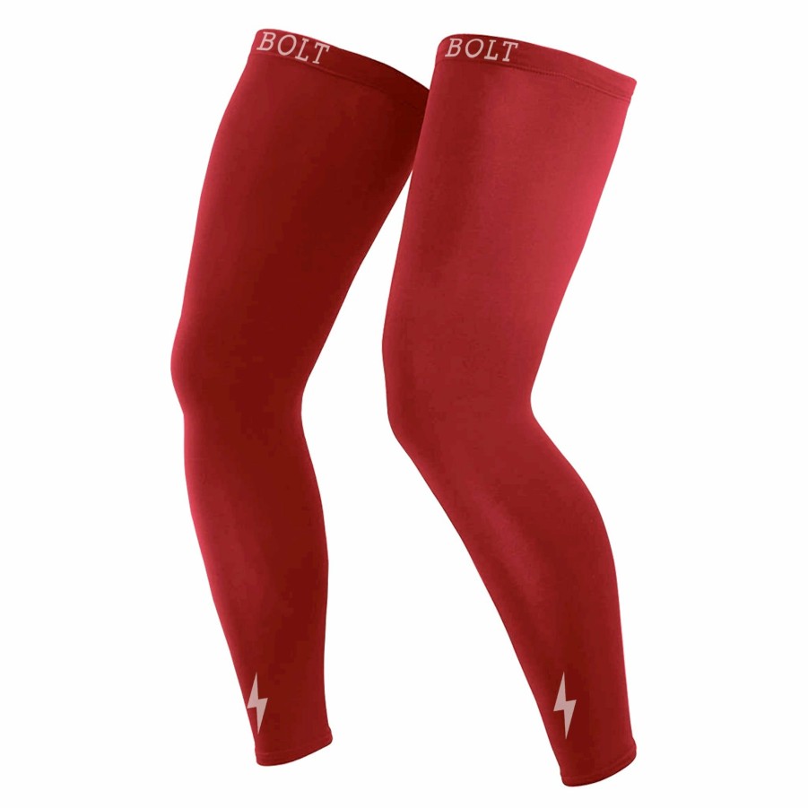 Bats & Gear * | Bruce Bolt Xtra Long Compression Leg Sleeves (Pair) Red