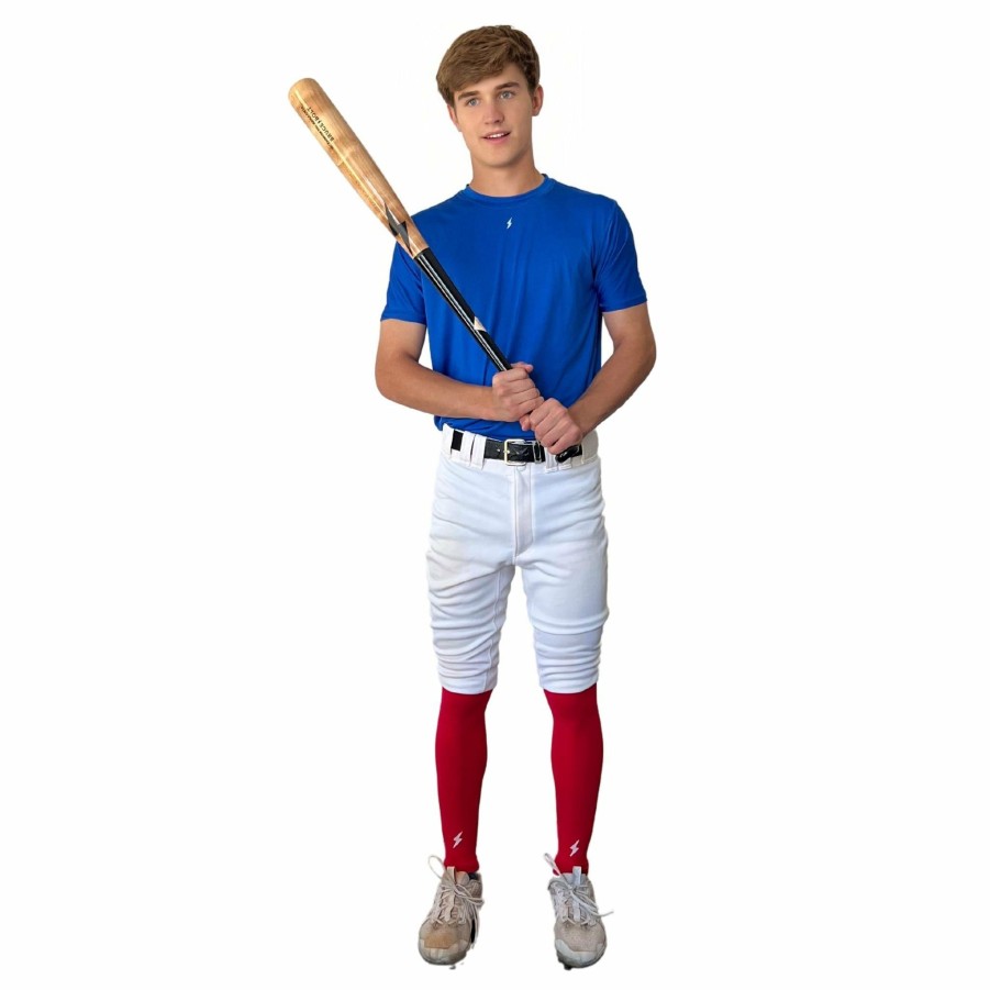 Bats & Gear * | Bruce Bolt Xtra Long Compression Leg Sleeves (Pair) Red