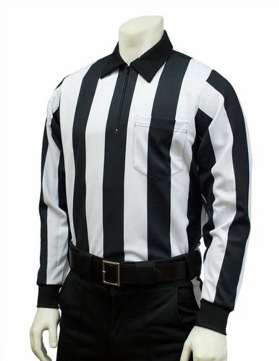 Team Sports * | Smitty Officials Apparel Smitty Fbs-138 Stripe Heavyweight Performance Interlock Ls Shirt