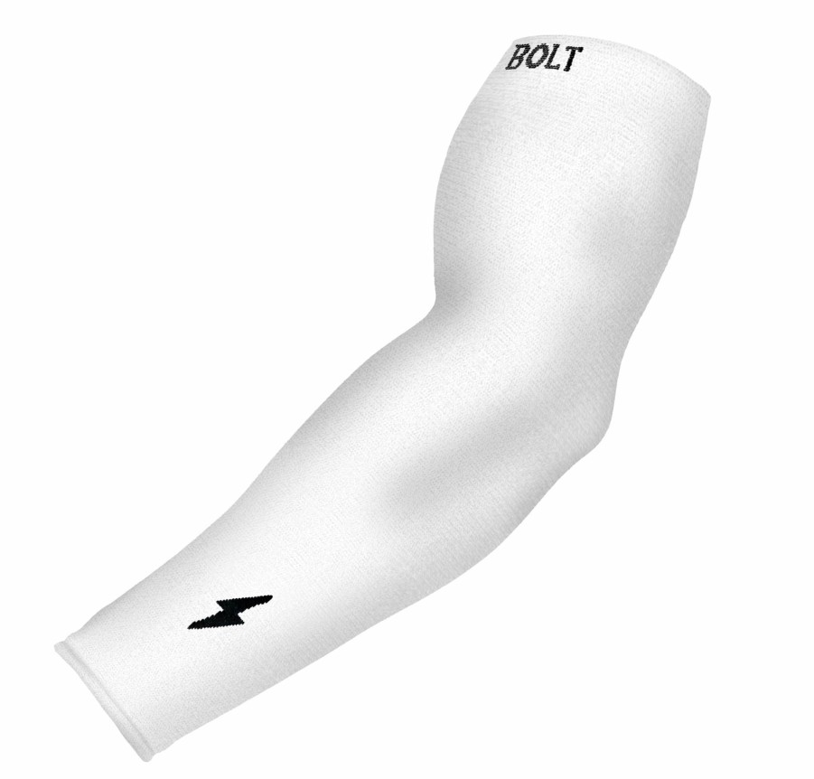 Bats & Gear * | Bruce Bolt Graduated Compression Premium Arm Sleeve White