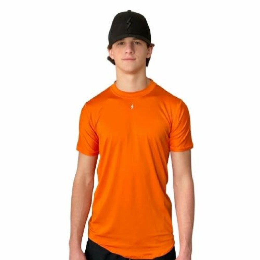 Apparel * | Bruce Bolt Short Sleeve Performance T-Shirt With Reflective Bolt- Orange