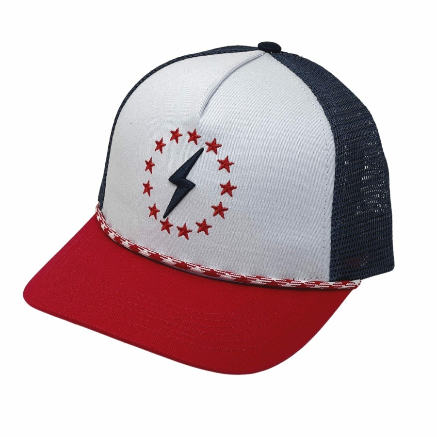 Apparel * | Bruce Bolt Independence Day 5-Panel Mesh Snapback Rope Trucker'S Hat