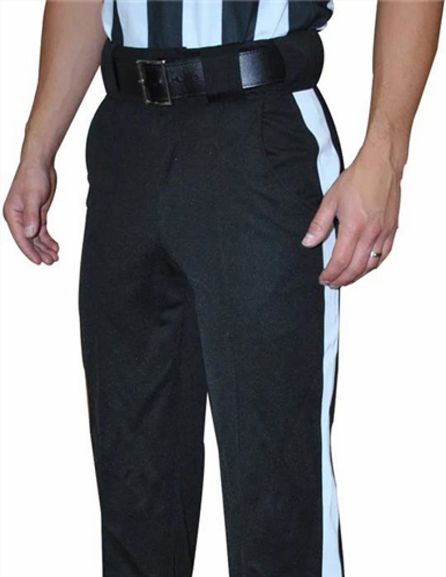 Team Sports * | Smitty Officials Apparel Smitty Fbs-172 Black Cold Weather Pants With White Stripe