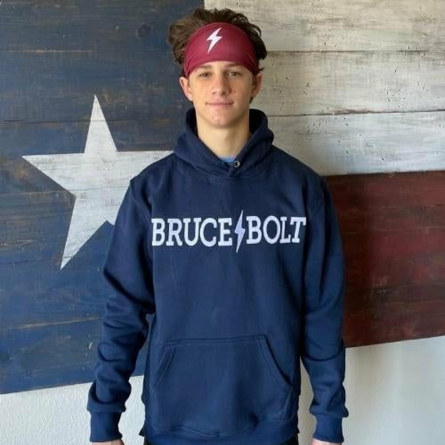 Apparel * | Bruce Bolt "Bruce Bolt" Hoodie Navy