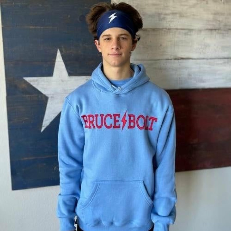 Apparel * | Bruce Bolt "Bruce Bolt" Hoodie Baby Blue