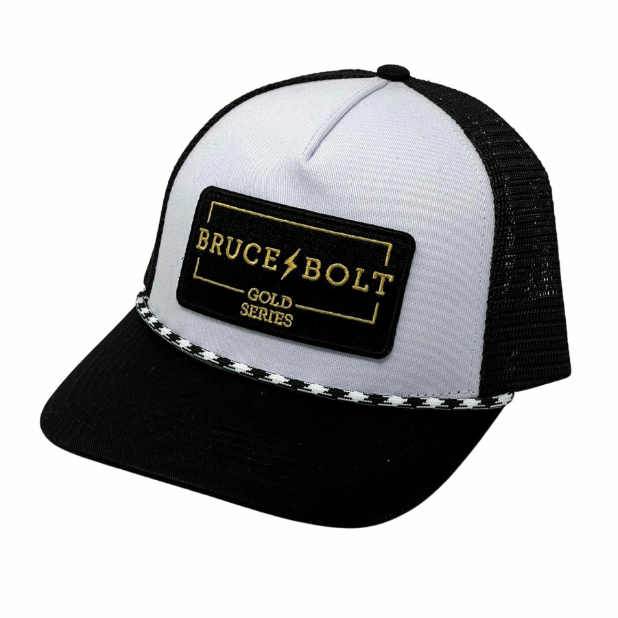 Apparel * | Bruce Bolt "Gold Series" Patch 5-Panel Mesh Snapback Rope Trucker Hat