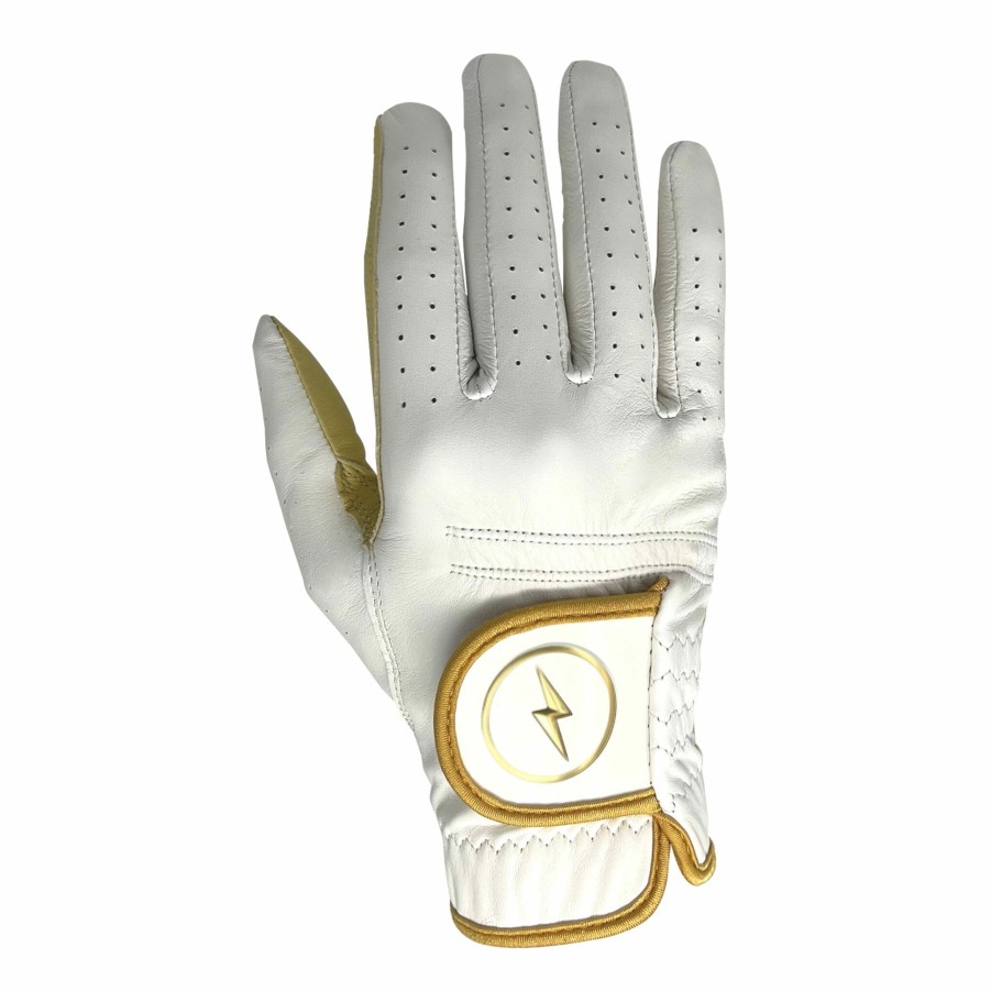 Batting Gloves * | Bruce Bolt Gold Series Right Golf Glove White Right