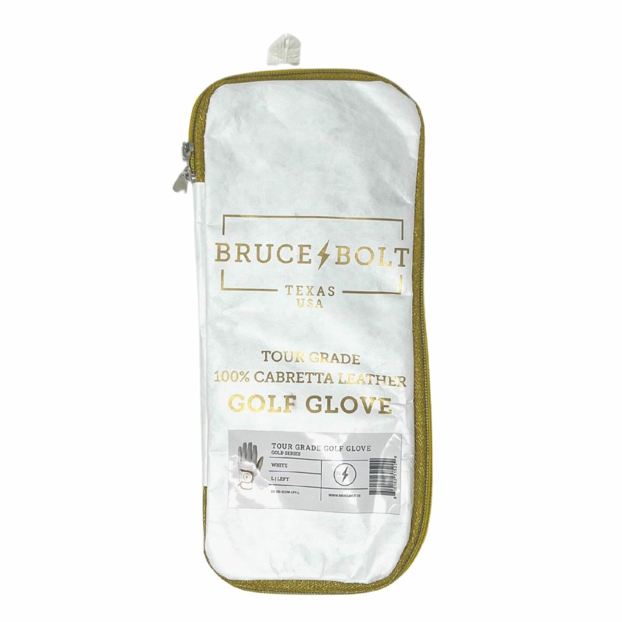 Batting Gloves * | Bruce Bolt Gold Series Right Golf Glove White Right