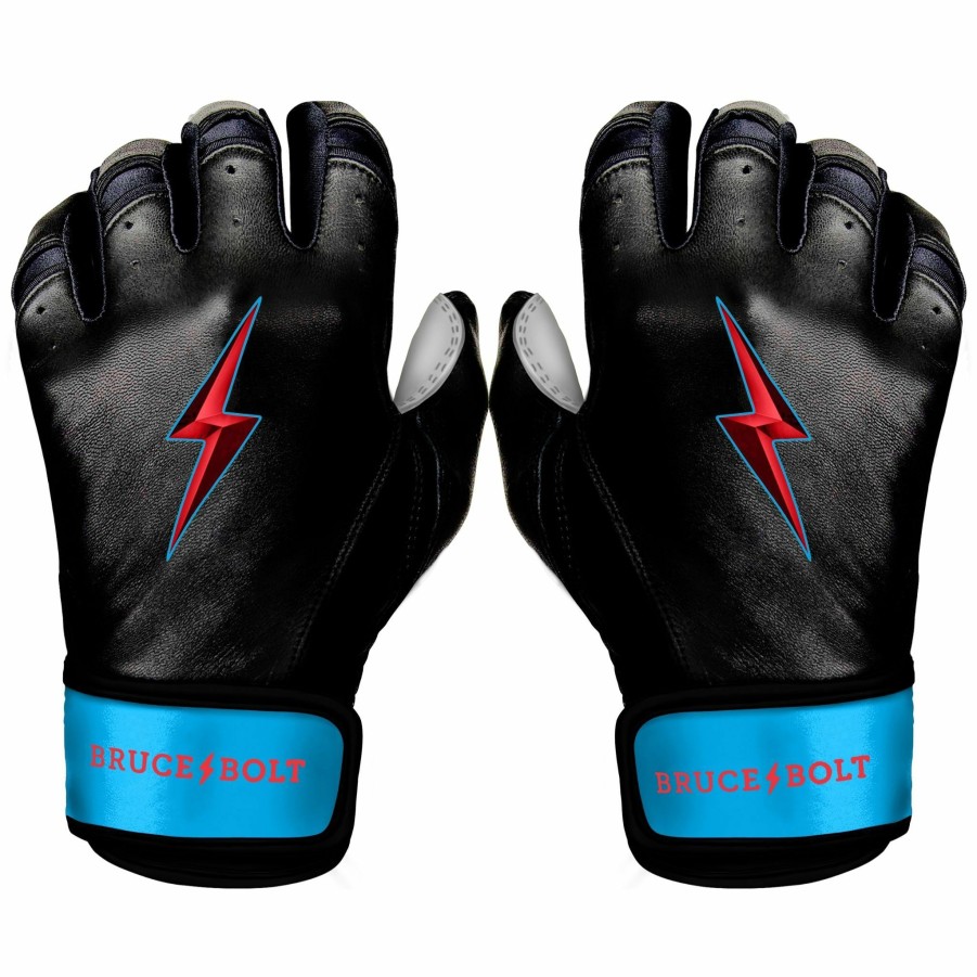 Batting Gloves * | Bruce Bolt Premium Pro Brinson Series Short Cuff Batting Gloves | Black