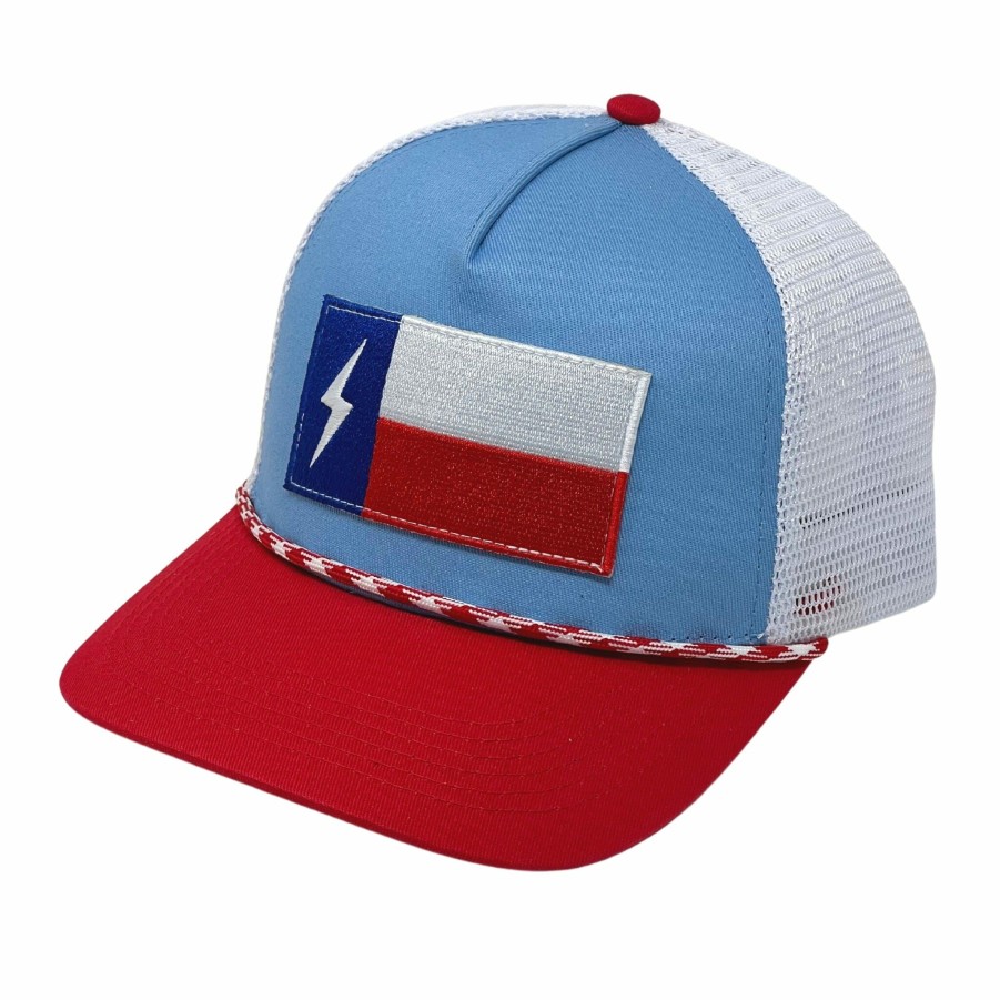 Apparel * | Bruce Bolt "Texas Lone Bolt Flag" 5-Panel Mesh Snap Back Trucker'S Hat