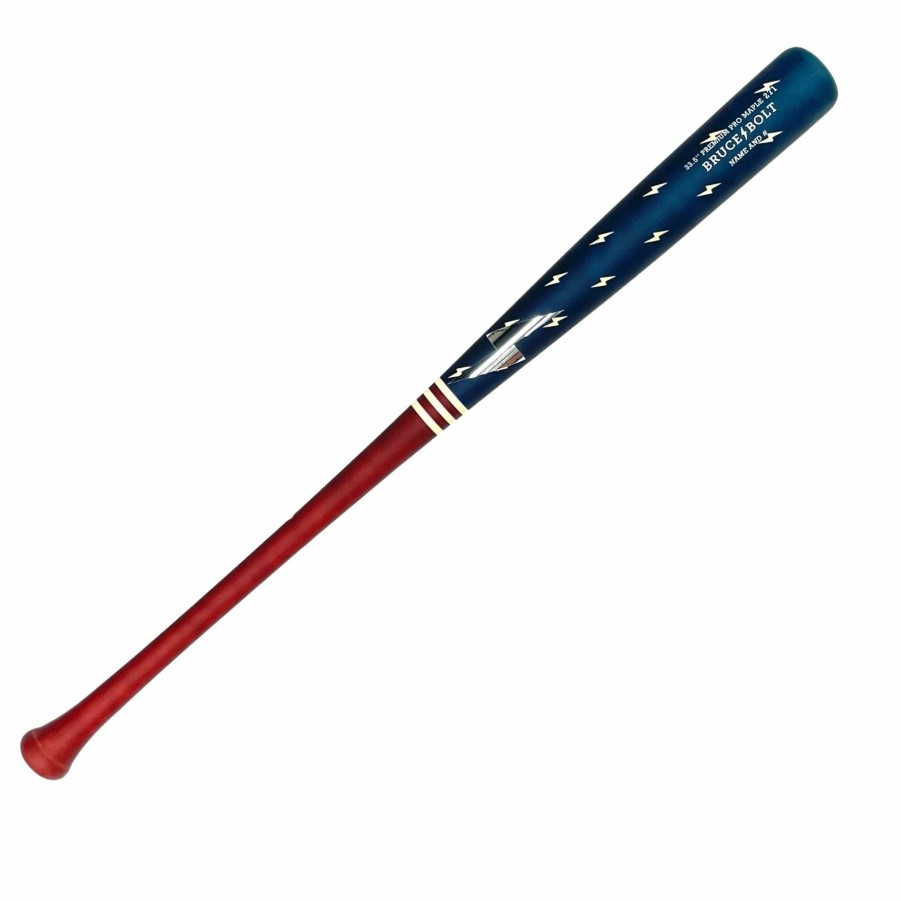 Bats & Gear * | Bruce Bolt Custom Premium Pro "Bolts & Stripes" Wood Bat 271 And 271Y Model