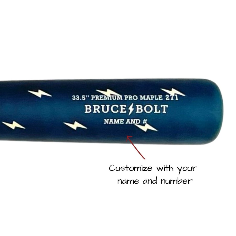 Bats & Gear * | Bruce Bolt Custom Premium Pro "Bolts & Stripes" Wood Bat 271 And 271Y Model