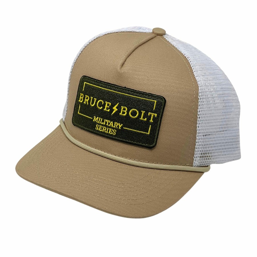 Apparel * | Bruce Bolt "Military Series" Patch 5-Panel Mesh Snapback Rope Trucker Hat