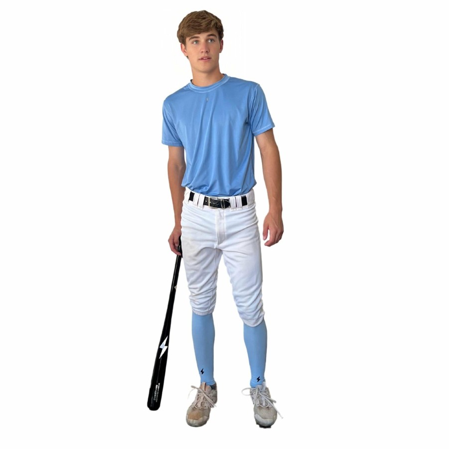 Bats & Gear * | Bruce Bolt Xtra Long Compression Leg Sleeves (Pair) Baby Blue