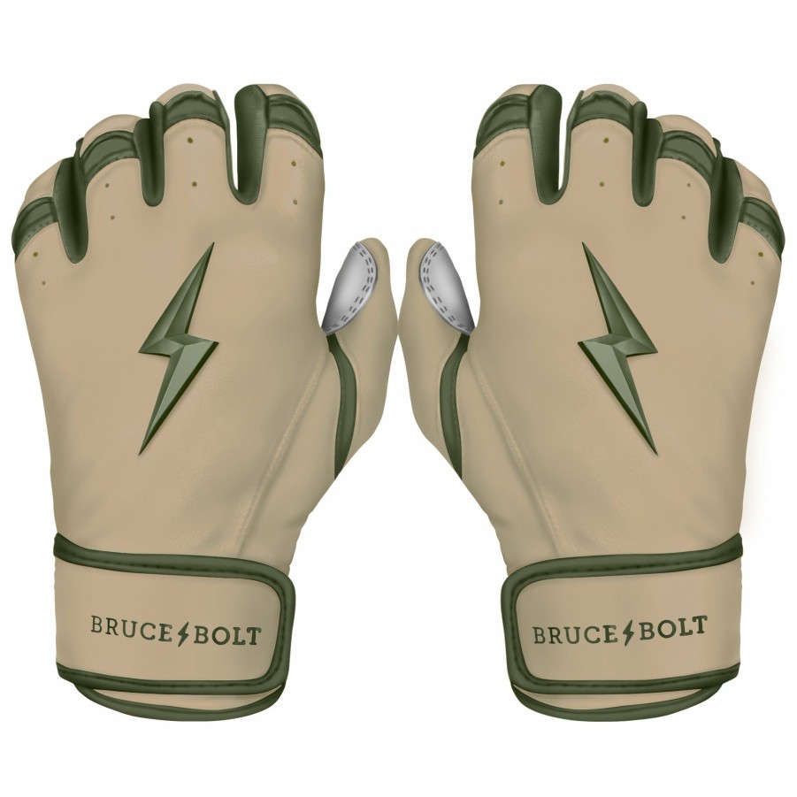 Batting Gloves * | Bruce Bolt Premium Pro Military Series Short Cuff Batting Gloves